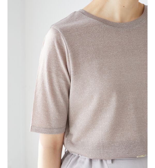 le.coeur blanc「《手洗い可能》シンプルラメＴシャツ」|Tシャツ・カットソー|