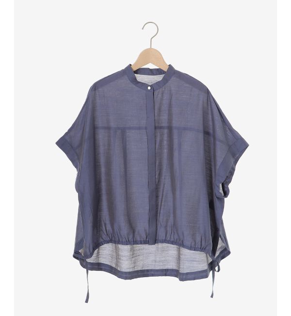  「《手洗い可能》シアー麻シャンブレードロストギャザーシャツ」|シャツ・ブラウス|