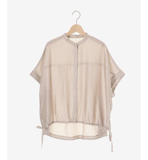 「《手洗い可能》シアー麻シャンブレードロストギャザーシャツ」|シャツ・ブラウス|