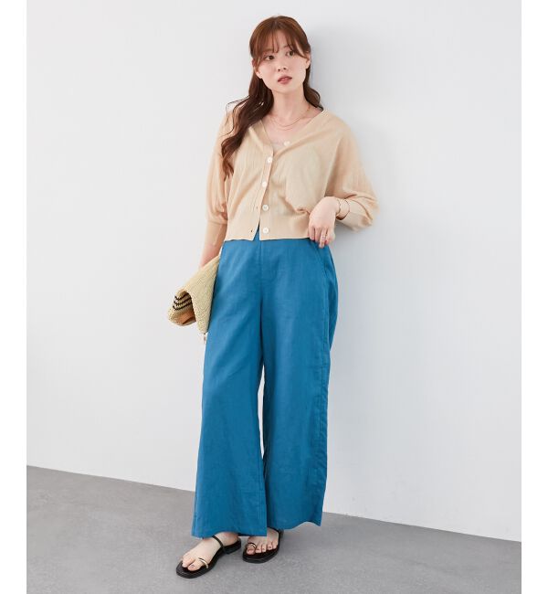  「《手洗い可能》シアーワイドリブラメVカーディガン」|カーディガン|