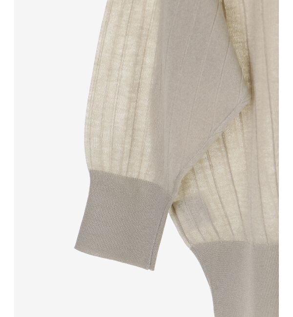  「《手洗い可能》シアーワイドリブラメVカーディガン」|カーディガン|