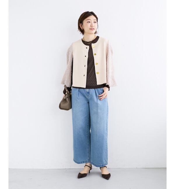  「《手洗い可能》TORRAZZO DONNA別注 フレアケープニットカーデ」|カーディガン|