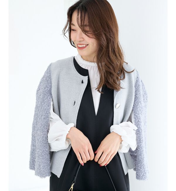  「《手洗い可能》TORRAZZO DONNA別注 フレアケープニットカーデ」|カーディガン|