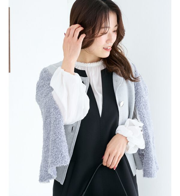  「《手洗い可能》TORRAZZO DONNA別注 フレアケープニットカーデ」|カーディガン|