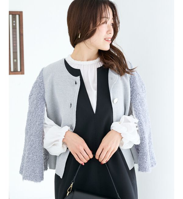  「《手洗い可能》TORRAZZO DONNA別注 フレアケープニットカーデ」|カーディガン|
