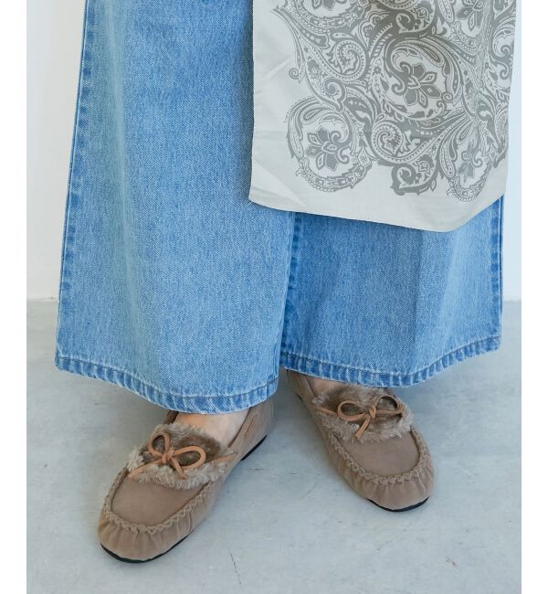  「《WEB限定アイテム》ファーデザインモカシンシューズ」|モカシン|