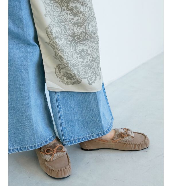  「《WEB限定アイテム》ファーデザインモカシンシューズ」|モカシン|