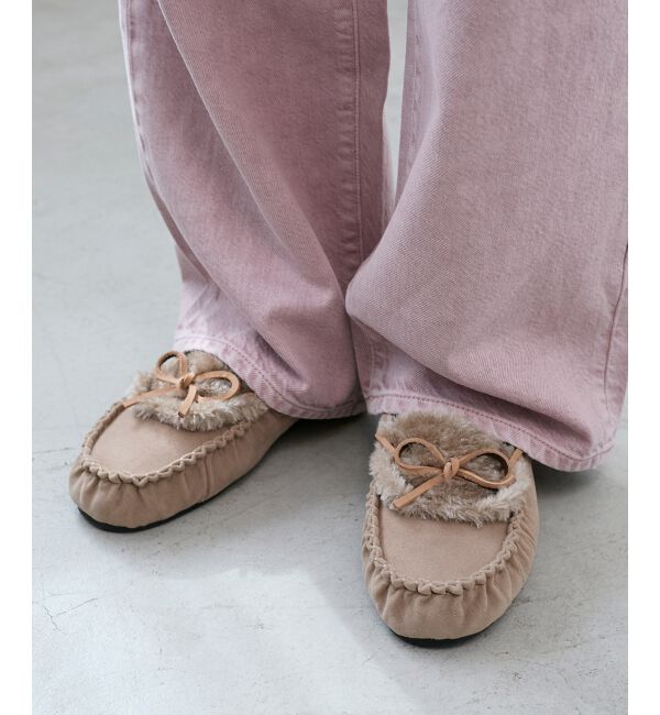  「《WEB限定アイテム》ファーデザインモカシンシューズ」|モカシン|