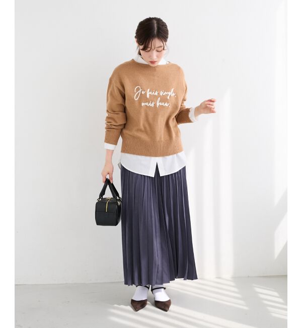  「メッセージ刺繍プルオーバー」|ニット・セーター|