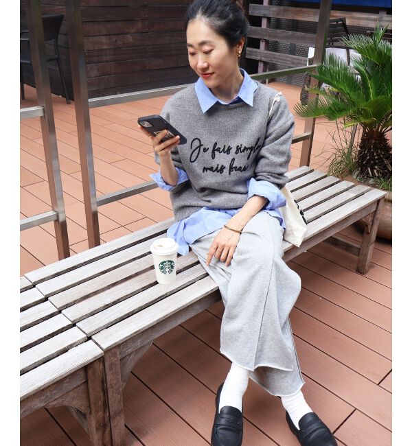  「メッセージ刺繍プルオーバー」|ニット・セーター|