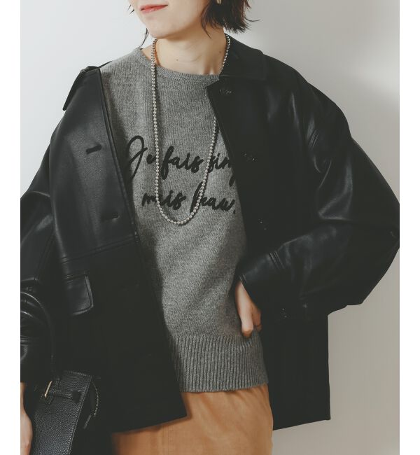  「メッセージ刺繍プルオーバー」|ニット・セーター|