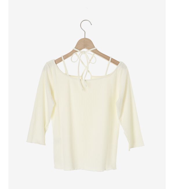 MAJESTICLEGON「クロスストラップリブトップス」|Tシャツ・カットソー|