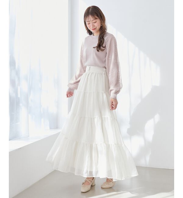MAJESTICLEGON「シアーボリュームティアードスカート」|スカート|