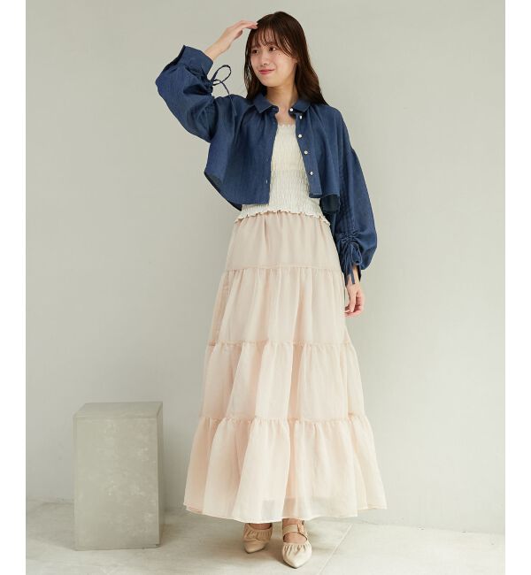 MAJESTICLEGON「シアーボリュームティアードスカート」|スカート|