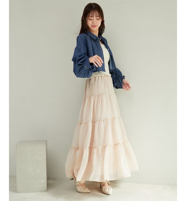 MAJESTICLEGON「シアーボリュームティアードスカート」|スカート|