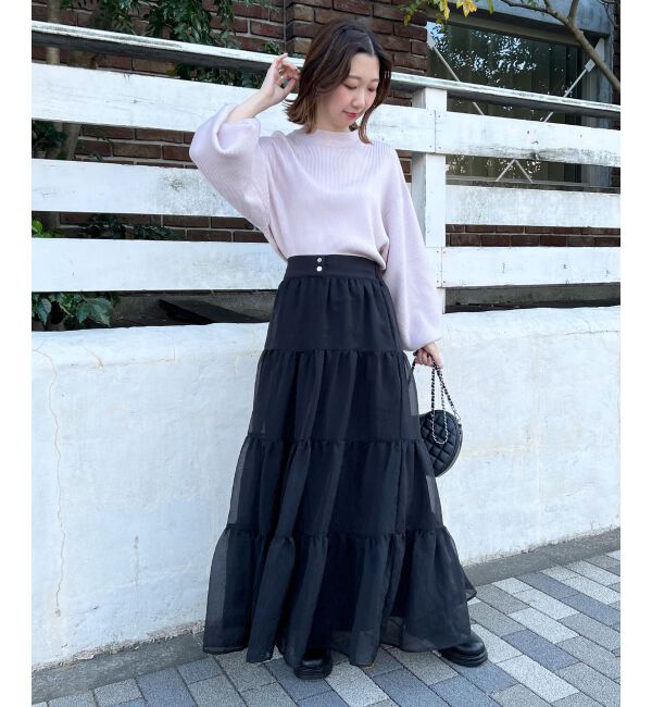 MAJESTICLEGON「シアーボリュームティアードスカート」|スカート|