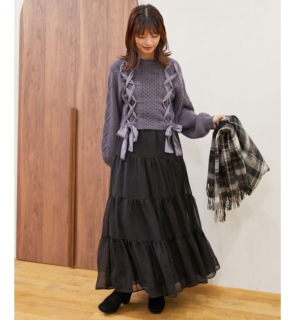 MAJESTICLEGON「シアーボリュームティアードスカート」|スカート|