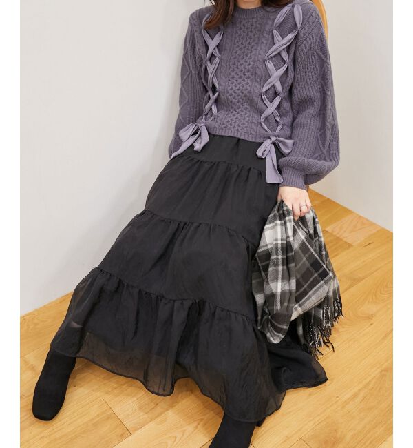 MAJESTICLEGON「シアーボリュームティアードスカート」|スカート|