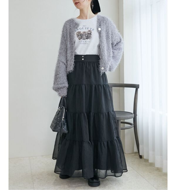 MAJESTICLEGON「シアーボリュームティアードスカート」|スカート|