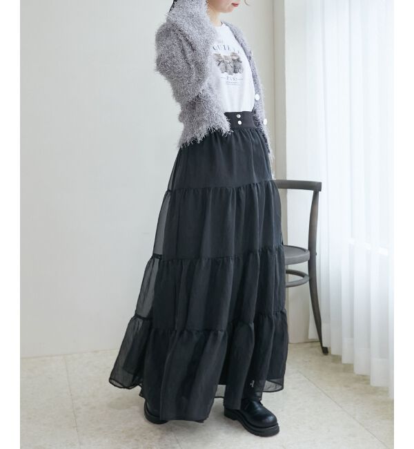 MAJESTICLEGON「シアーボリュームティアードスカート」|スカート|