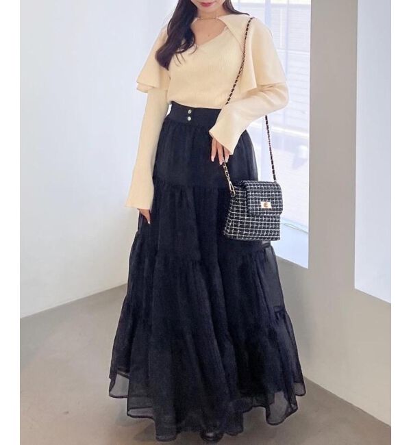 MAJESTICLEGON「シアーボリュームティアードスカート」|スカート|