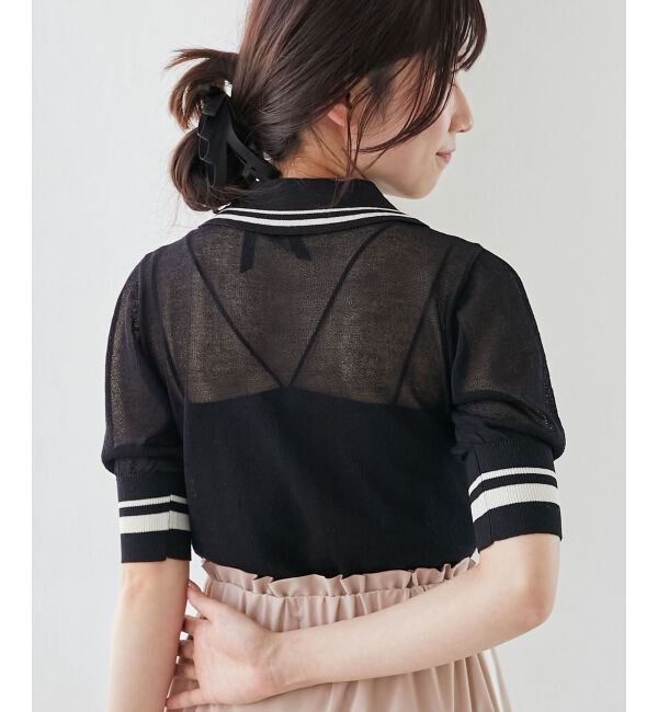 MAJESTICLEGON「シャイニーシアーポロニット」|ニット・セーター|