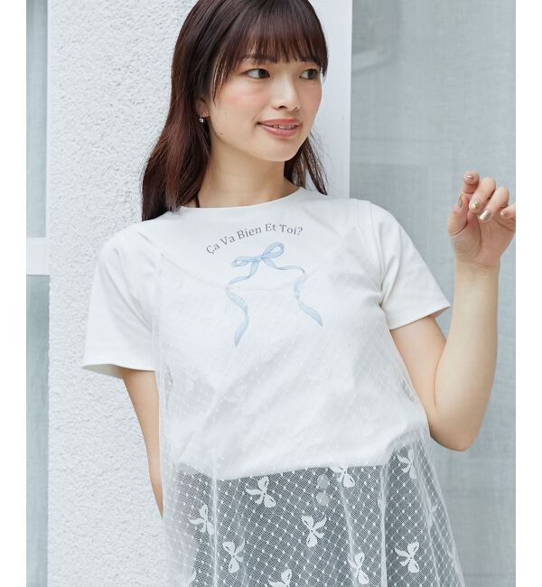 MAJESTICLEGON「リボンモチーフTシャツ」|Tシャツ・カットソー|