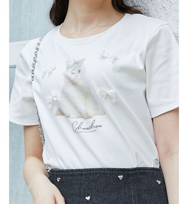 MAJESTICLEGON「リボンモチーフTシャツ」|Tシャツ・カットソー|