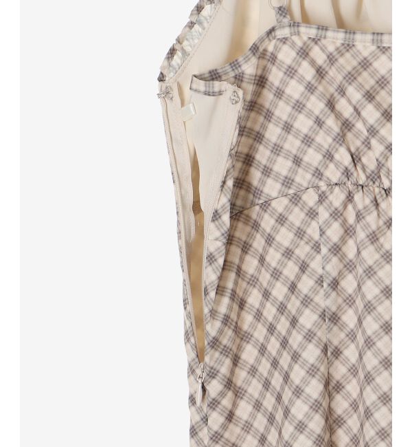 MAJESTICLEGON「プチフリルチェックキャミワンピース」|ワンピース|