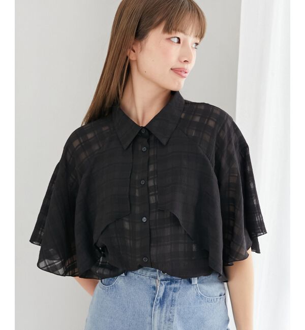  「シアーケープブラウス」|シャツ・ブラウス|