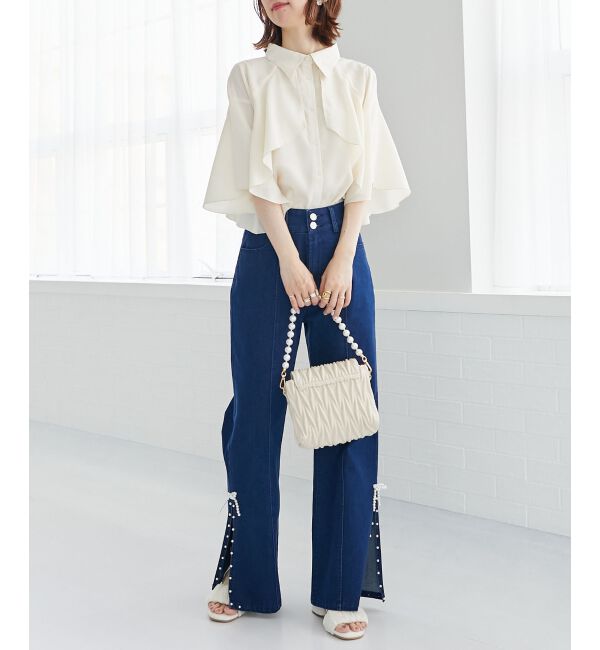  「シアーケープブラウス」|シャツ・ブラウス|