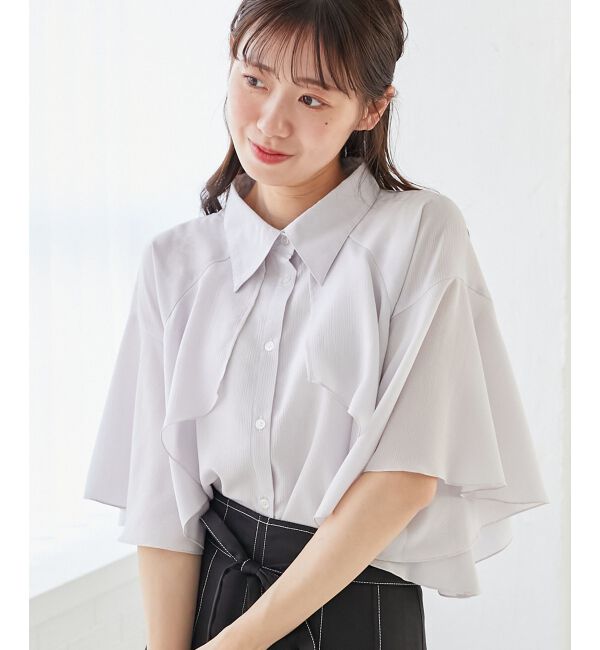  「シアーケープブラウス」|シャツ・ブラウス|