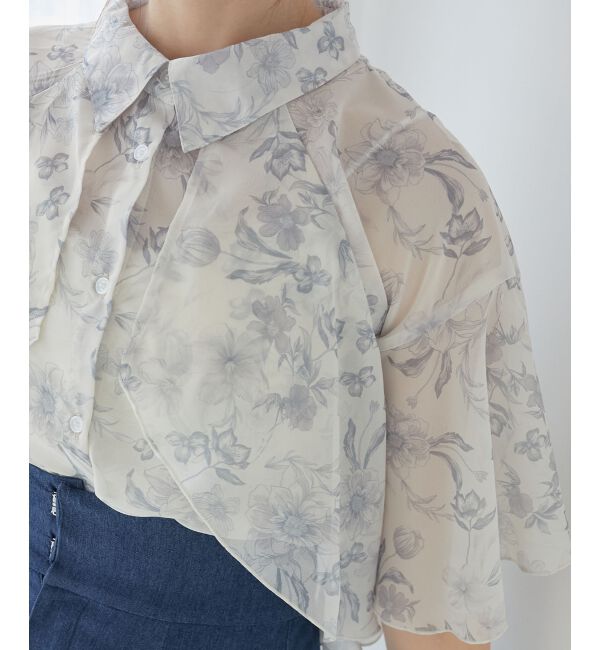  「シアーケープブラウス」|シャツ・ブラウス|