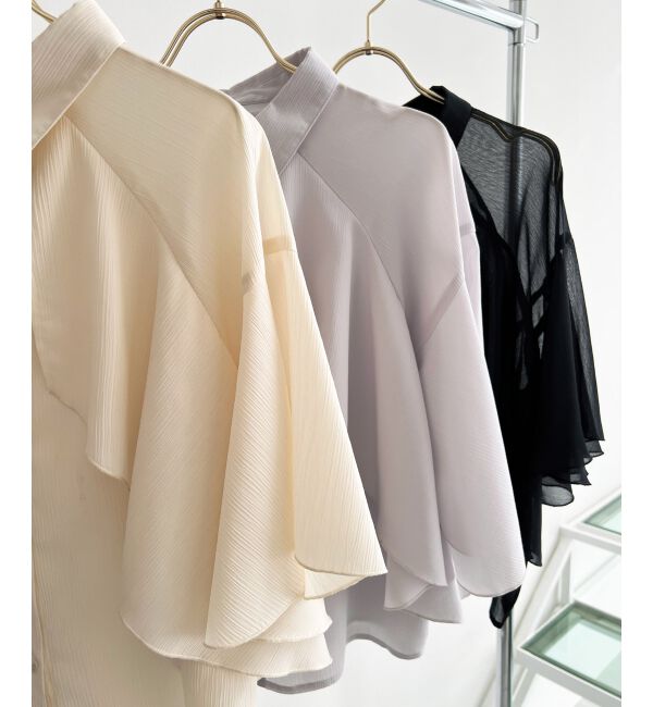  「シアーケープブラウス」|シャツ・ブラウス|