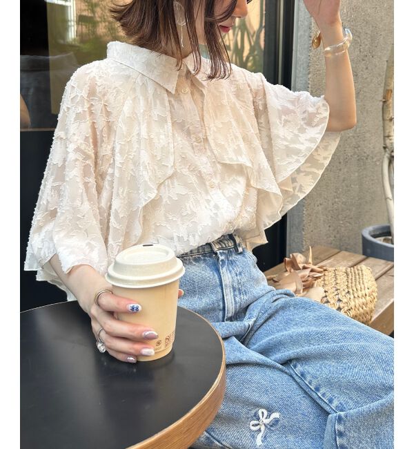  「シアーケープブラウス」|シャツ・ブラウス|柄Ａ