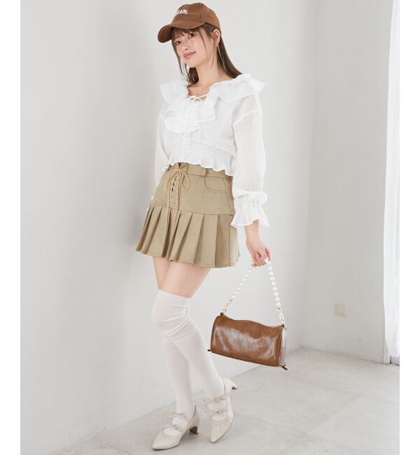  「フロントリボンシアーフリルブラウス」|シャツ・ブラウス|