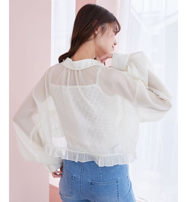  「インナー付きドロストシアーブラウス」|シャツ・ブラウス|