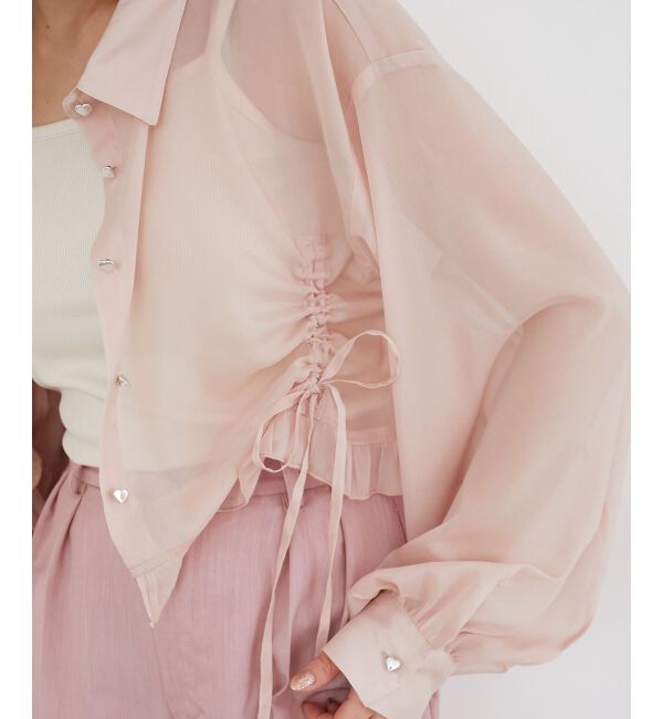  「インナー付きドロストシアーブラウス」|シャツ・ブラウス|