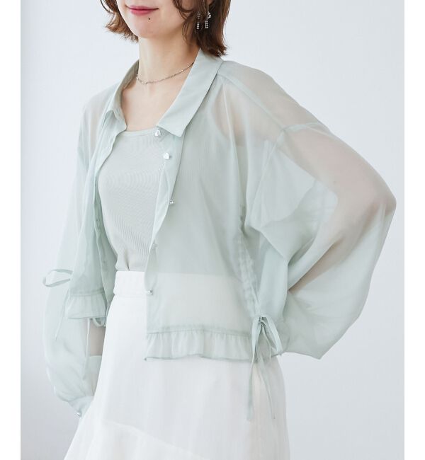  「インナー付きドロストシアーブラウス」|シャツ・ブラウス|