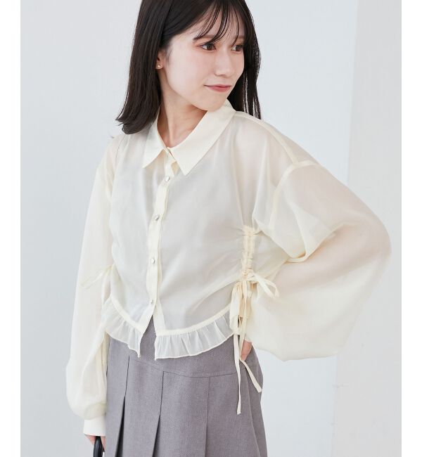  「インナー付きドロストシアーブラウス」|シャツ・ブラウス|
