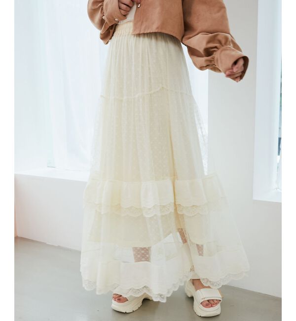  「ティアードレースフリルスカート」|スカート|