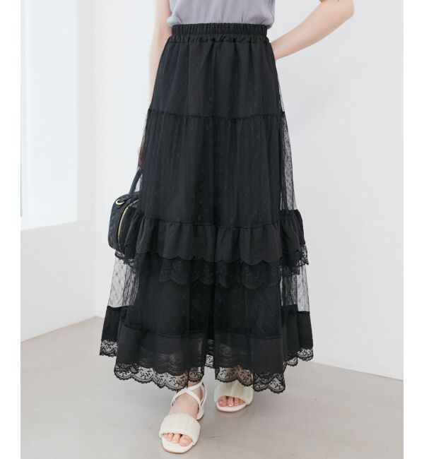  「ティアードレースフリルスカート」|スカート|
