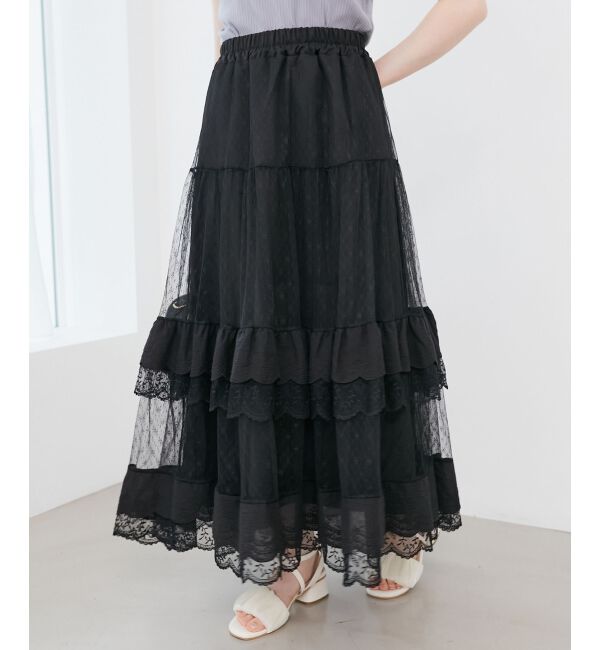  「ティアードレースフリルスカート」|スカート|