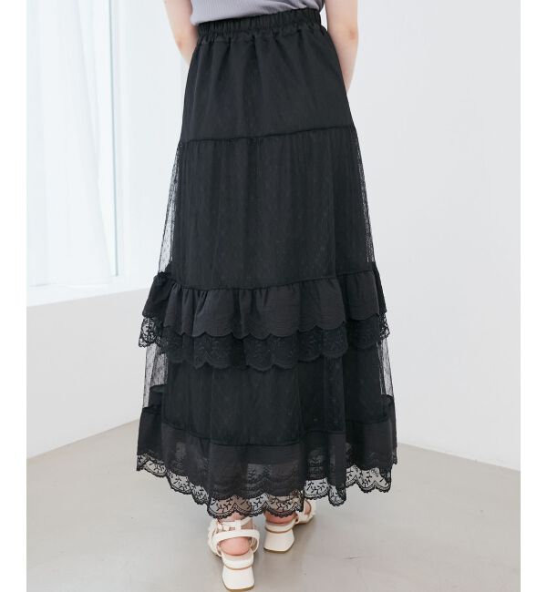  「ティアードレースフリルスカート」|スカート|