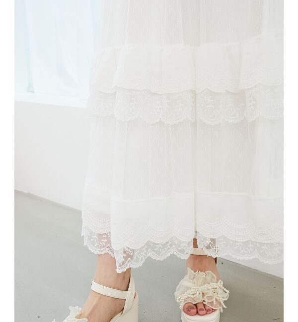  「ティアードレースフリルスカート」|スカート|