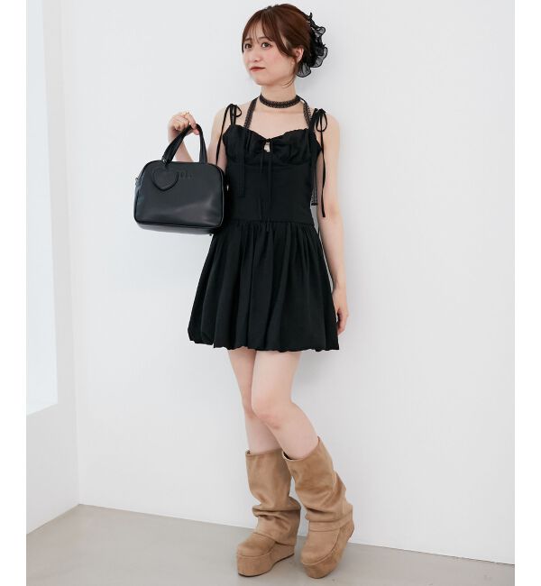  「レースチョーカーセットバルーンミニワンピ」|ワンピース|