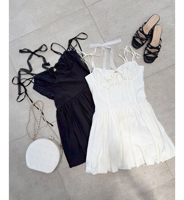  「レースチョーカーセットバルーンミニワンピ」|ワンピース|