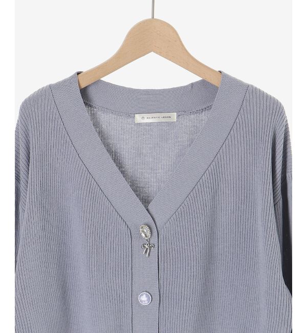  「リボンチャームボタンカーディガン」|カーディガン|