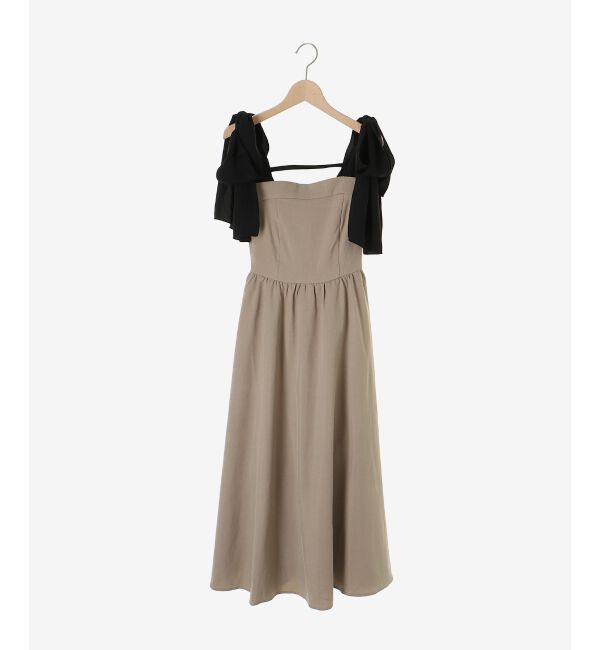  「◎配色肩リボンワンピース」|ワンピース|