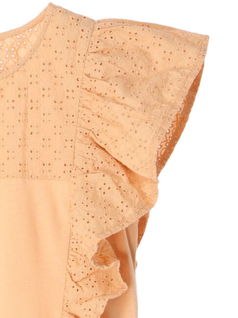 earth music&ecology「袖フリルレースプルオーバー」|Tシャツ・カットソー|